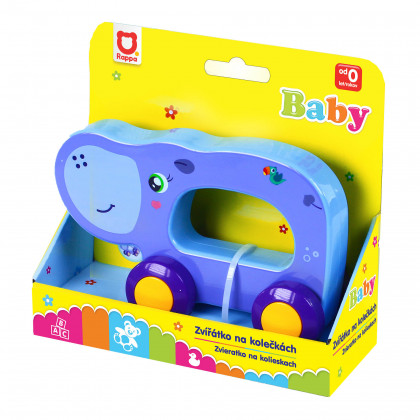 Toy for the little ones on wheels hippo