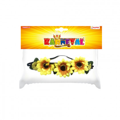 headband flower yellow, 3 large flowers