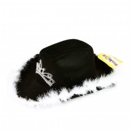 black cowboy hat with crown, womens
