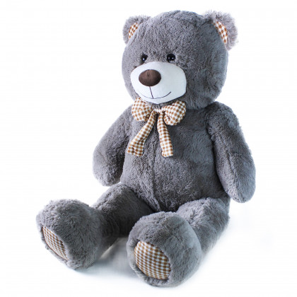 Big grey teddy bear Miki 110 cm