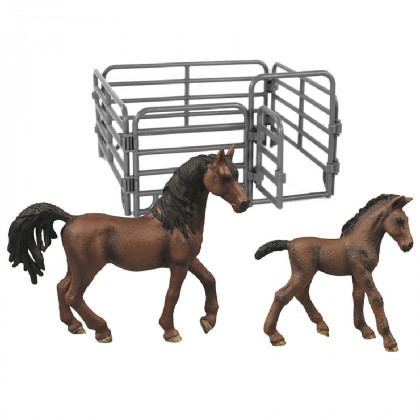 Horse set 2 pcs with fence