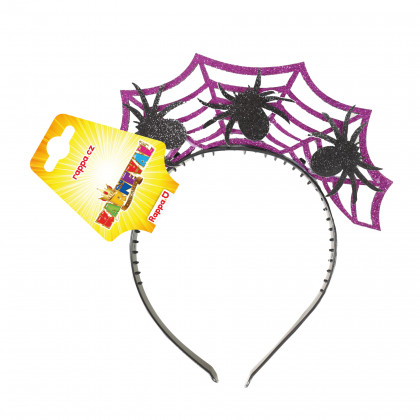 Purple Halloween headband with spiders