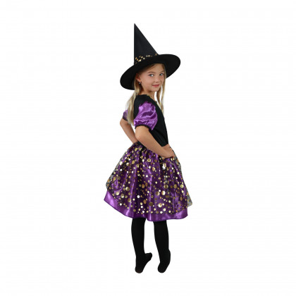 Children costume witch purple-gold(M)ECO