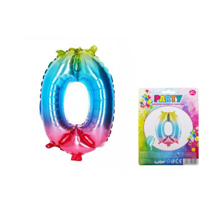 Inflatable balloon-number 0 rainbow