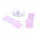 Set of princess gloves with crown-pink